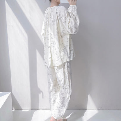 Bamboo Print Double Gauze Cotton Loungewear Set