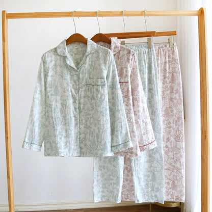Jungle Mushroom & Bunny Cotton Gauze Pajamas