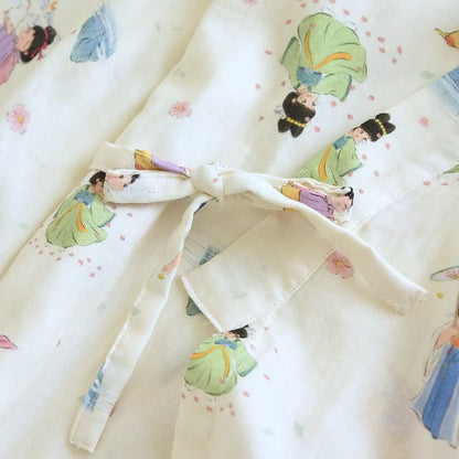 Oriental Cartoon Princess Cotton Kimono Pajamas