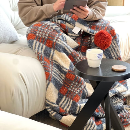 Blue and Red Plaid Throw Blanket