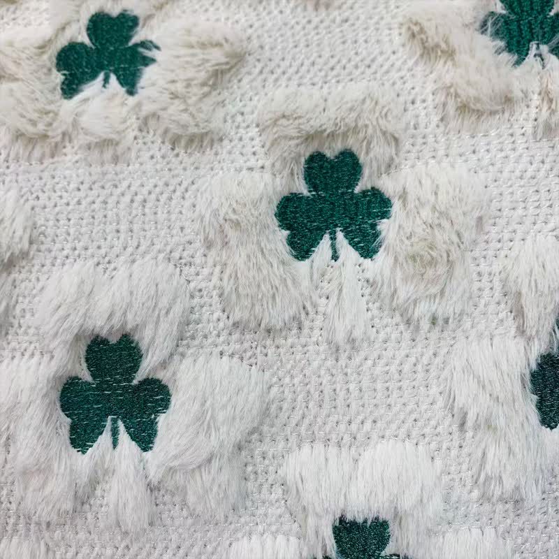 Shamrock Embroidered Throw Pillow Cover