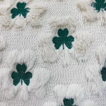 Shamrock Embroidered Throw Pillow Cover