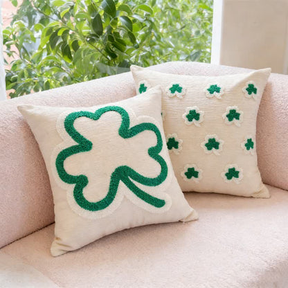 Festive Irish Shamrock Throw Pillow Cover