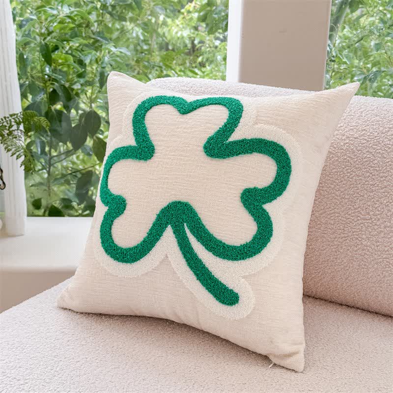 Festive Irish Shamrock Throw Pillow Cover