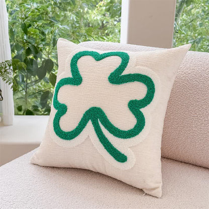Festive Irish Shamrock Throw Pillow Cover