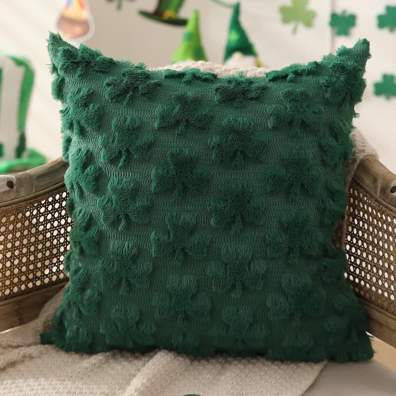 Solid Shamrock Jacquard Throw Pillow Cover(2PCS)