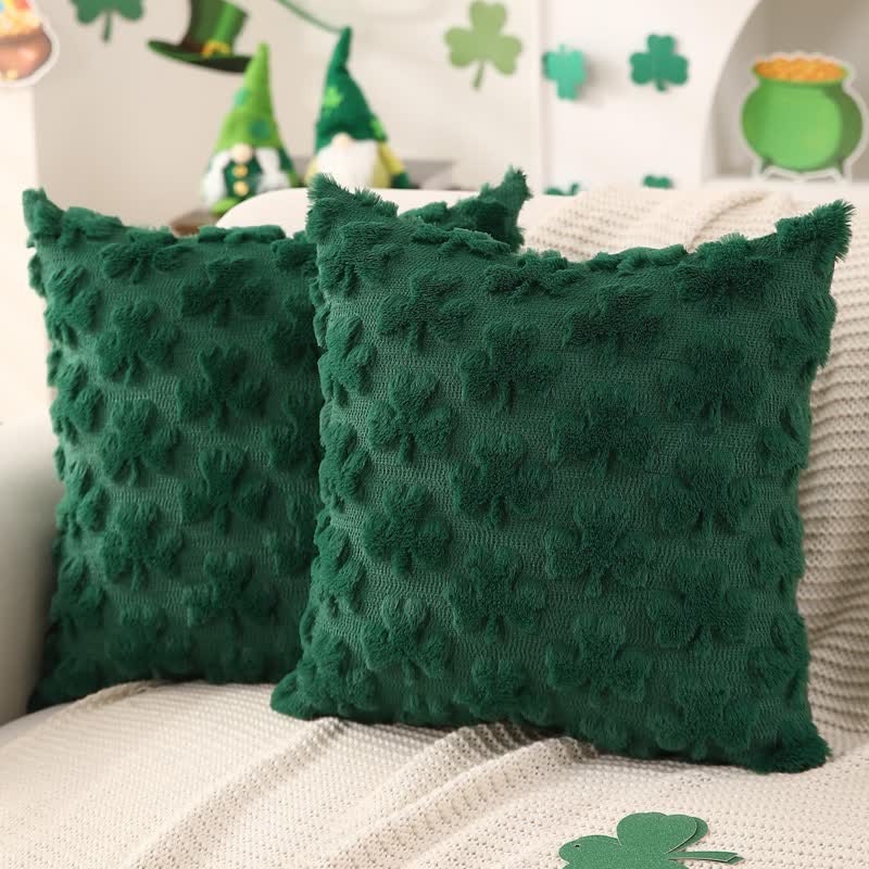 Solid Shamrock Jacquard Throw Pillow Cover(2PCS)