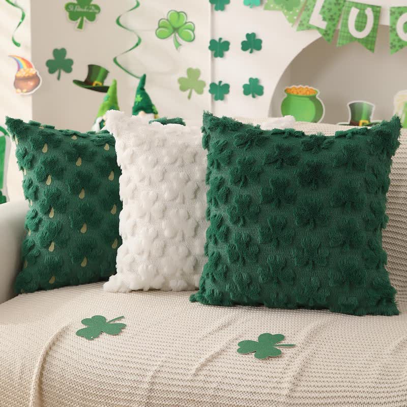 Solid Shamrock Jacquard Throw Pillow Cover(2PCS)