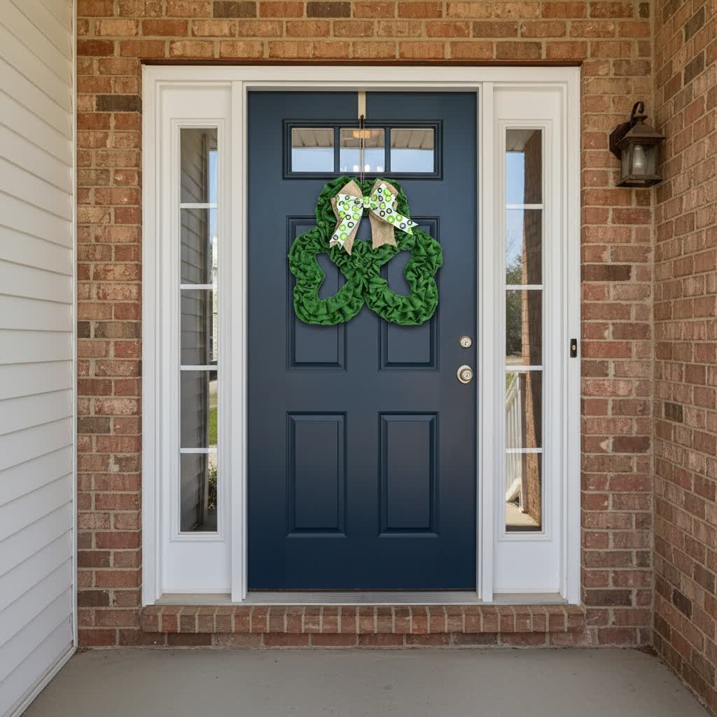 St. Patrick's Day Shamrock Burlap Wreath