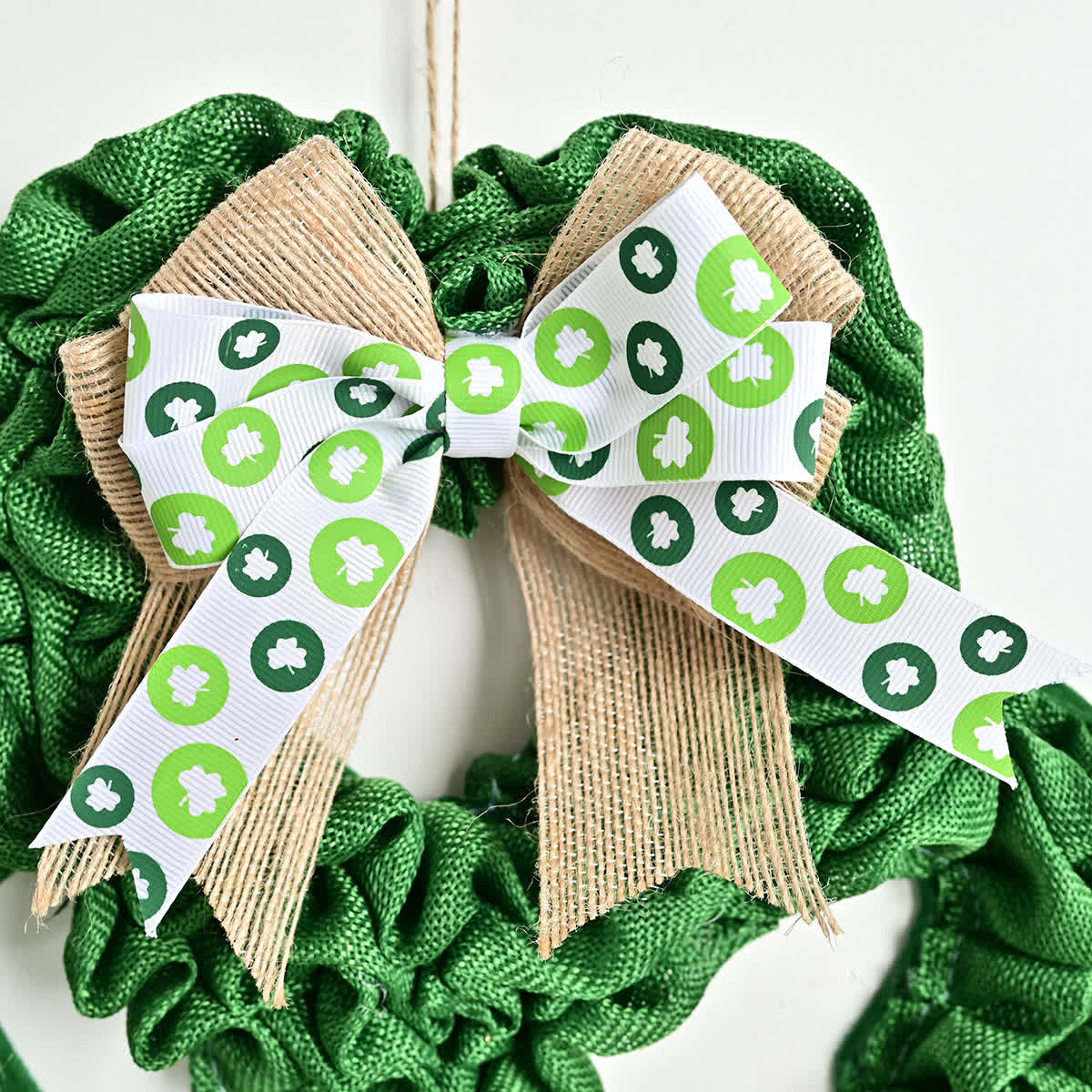 St. Patrick's Day Shamrock Burlap Wreath