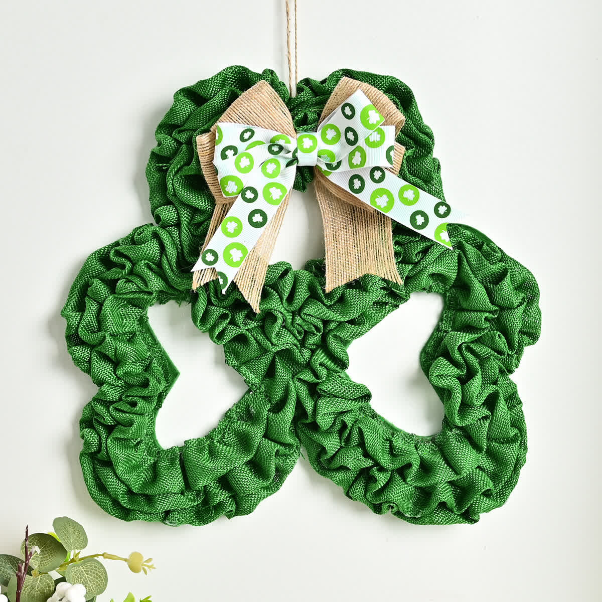 St. Patrick's Day Shamrock Burlap Wreath