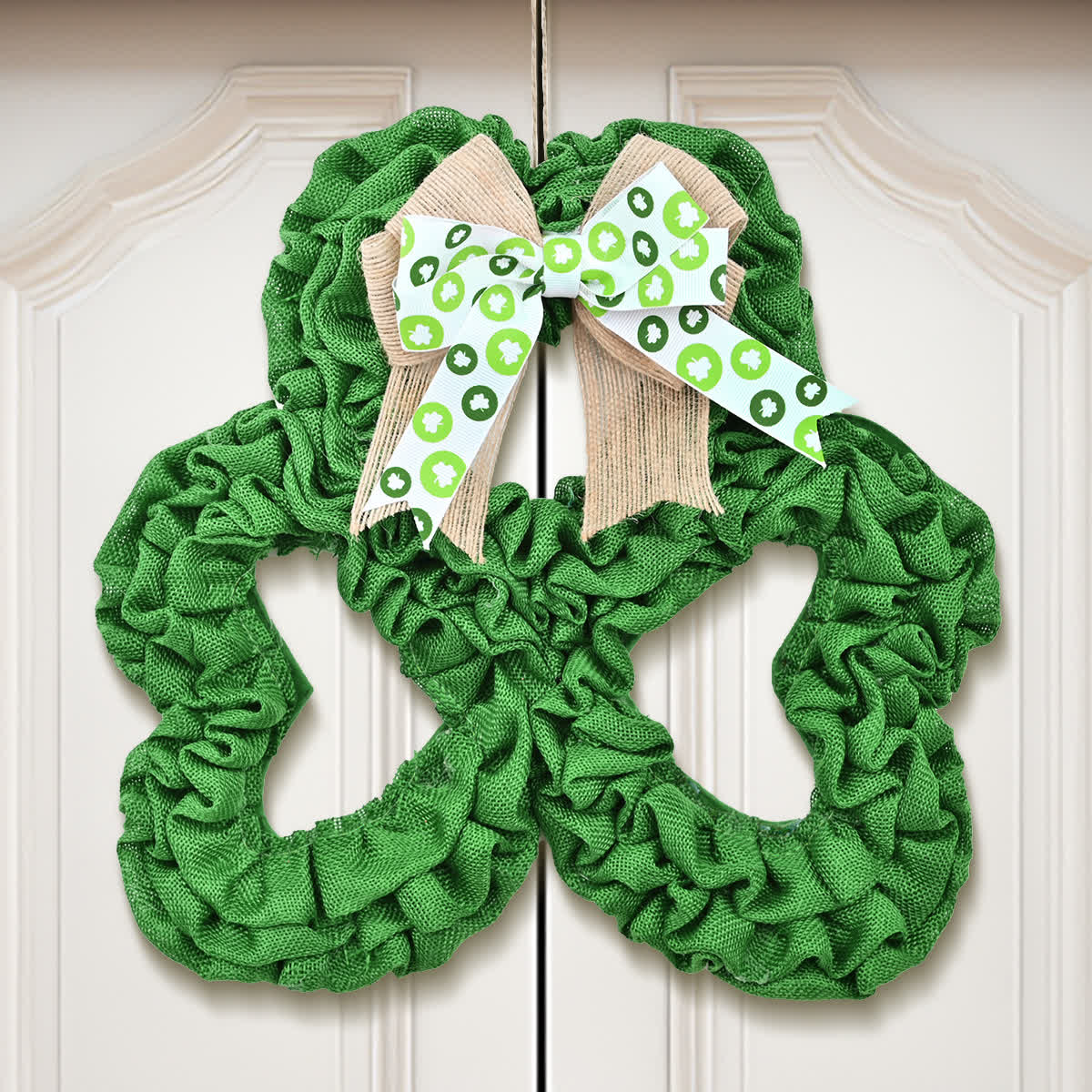 St. Patrick's Day Shamrock Burlap Wreath