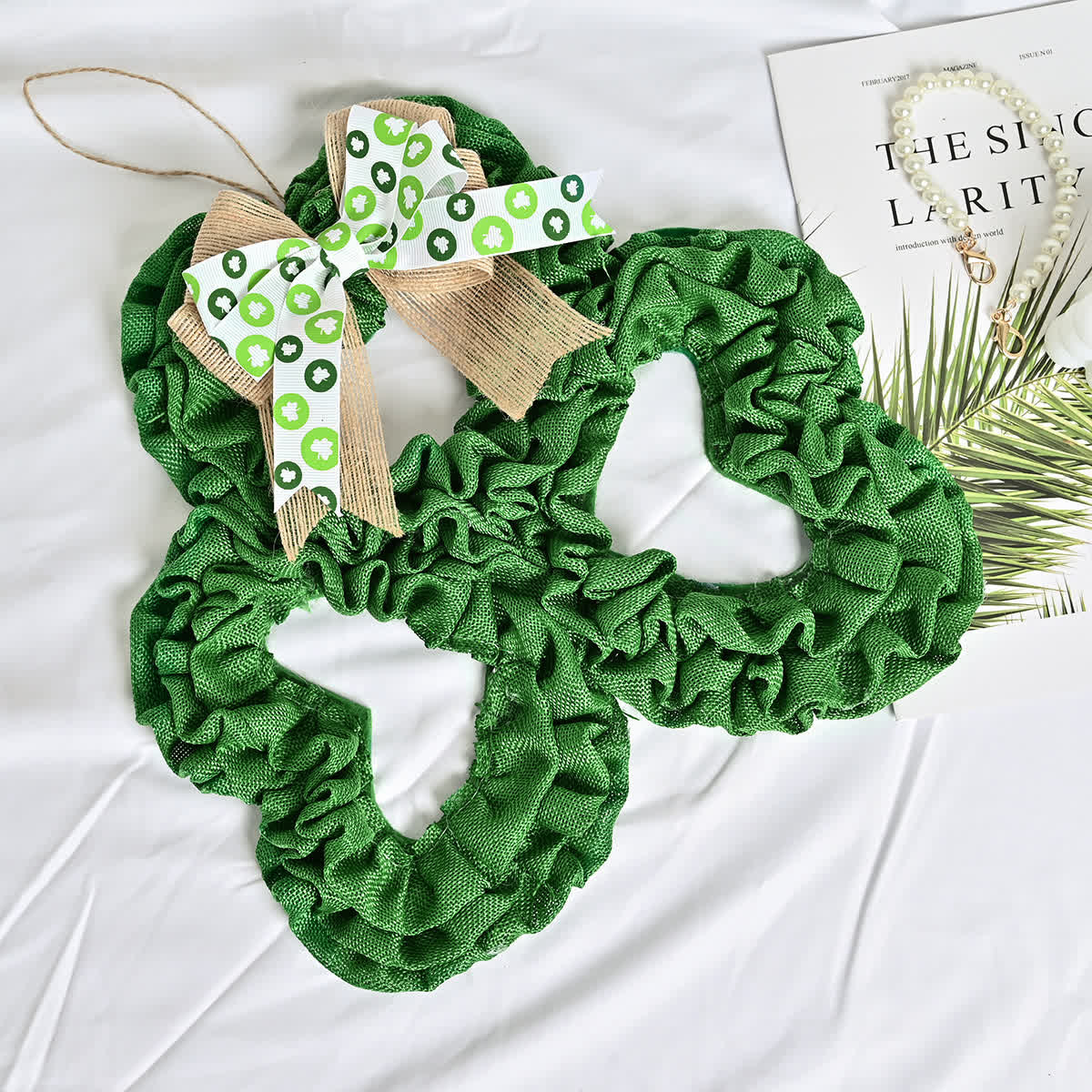 St. Patrick's Day Shamrock Burlap Wreath