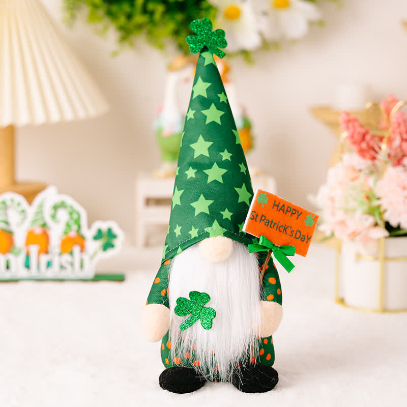 St. Patrick's Day Gnomes Plush Decor