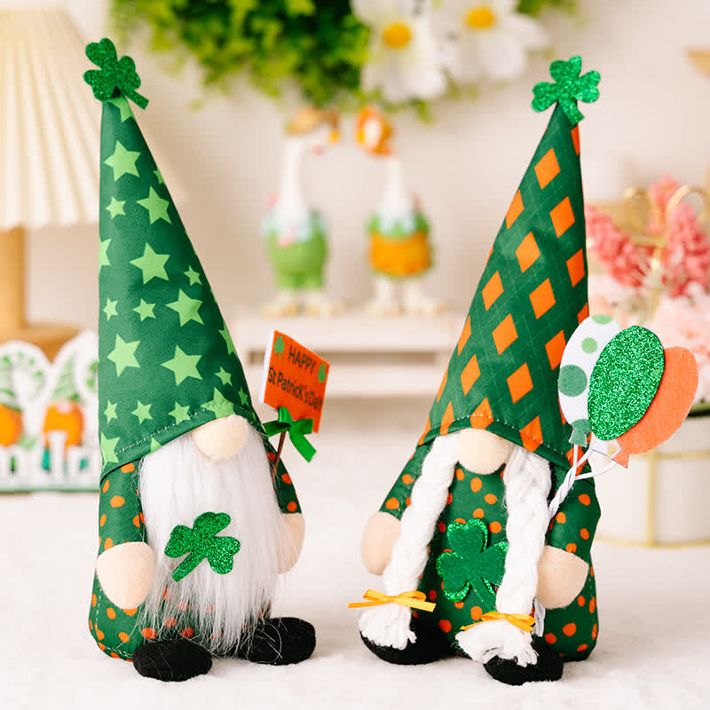 St. Patrick's Day Gnomes Plush Decor