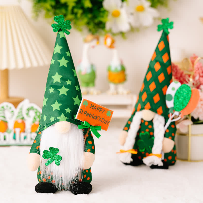 St. Patrick's Day Gnomes Plush Decor