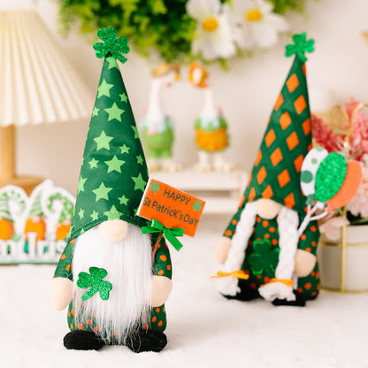 St. Patrick's Day Gnomes Plush Decor