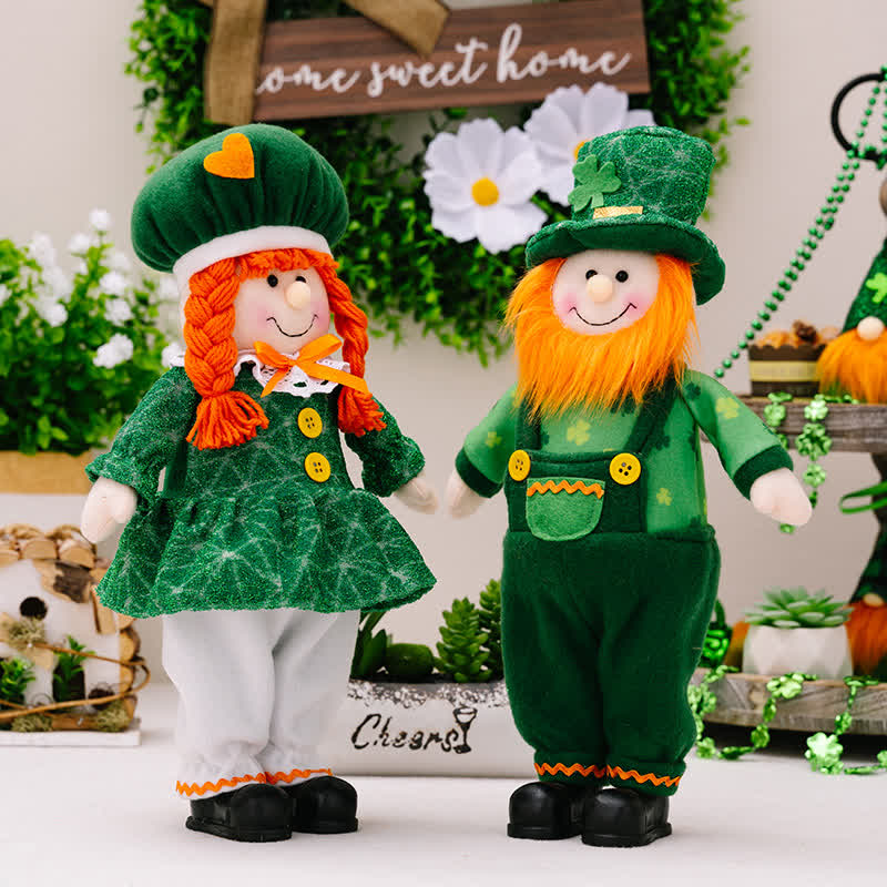 St. Patrick's Day Leprechaun Couple Dolls