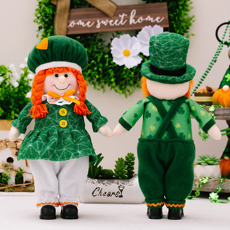 St. Patrick's Day Leprechaun Couple Dolls
