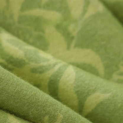 Green Artistic Botanical Tassel Throw Blanket