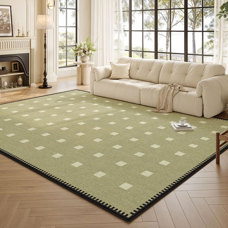 Green Checkered Pattern Area Rug
