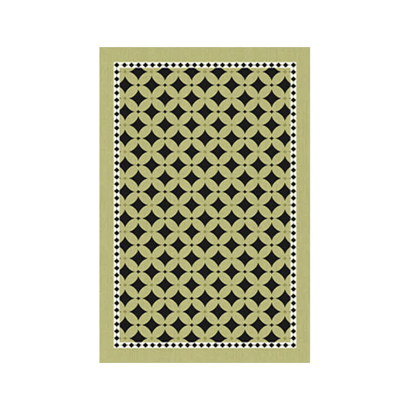 Green Geometric Diamond Area Rug