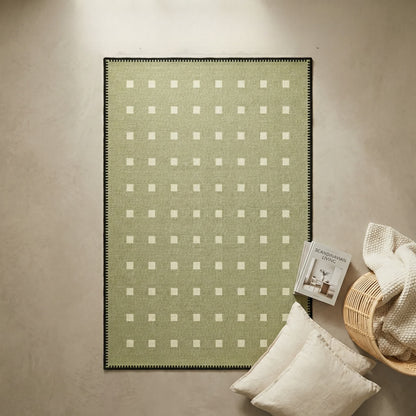 Green Checkered Pattern Area Rug