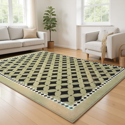 Green Geometric Diamond Area Rug