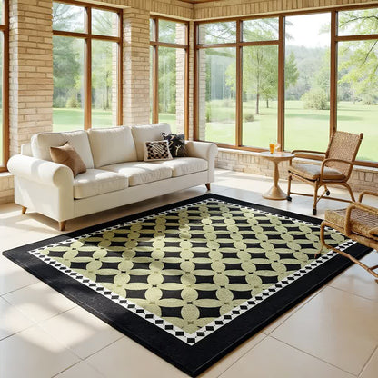 Green Geometric Diamond Area Rug