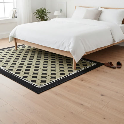 Green Geometric Diamond Area Rug
