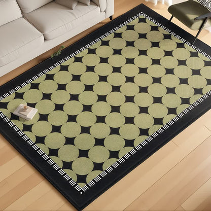 Green Circle & Line Area Rug