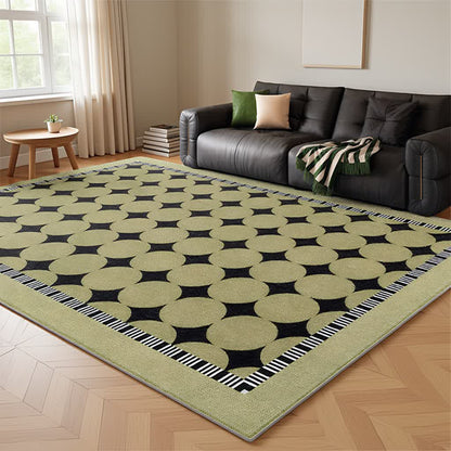 Green Circle & Line Area Rug