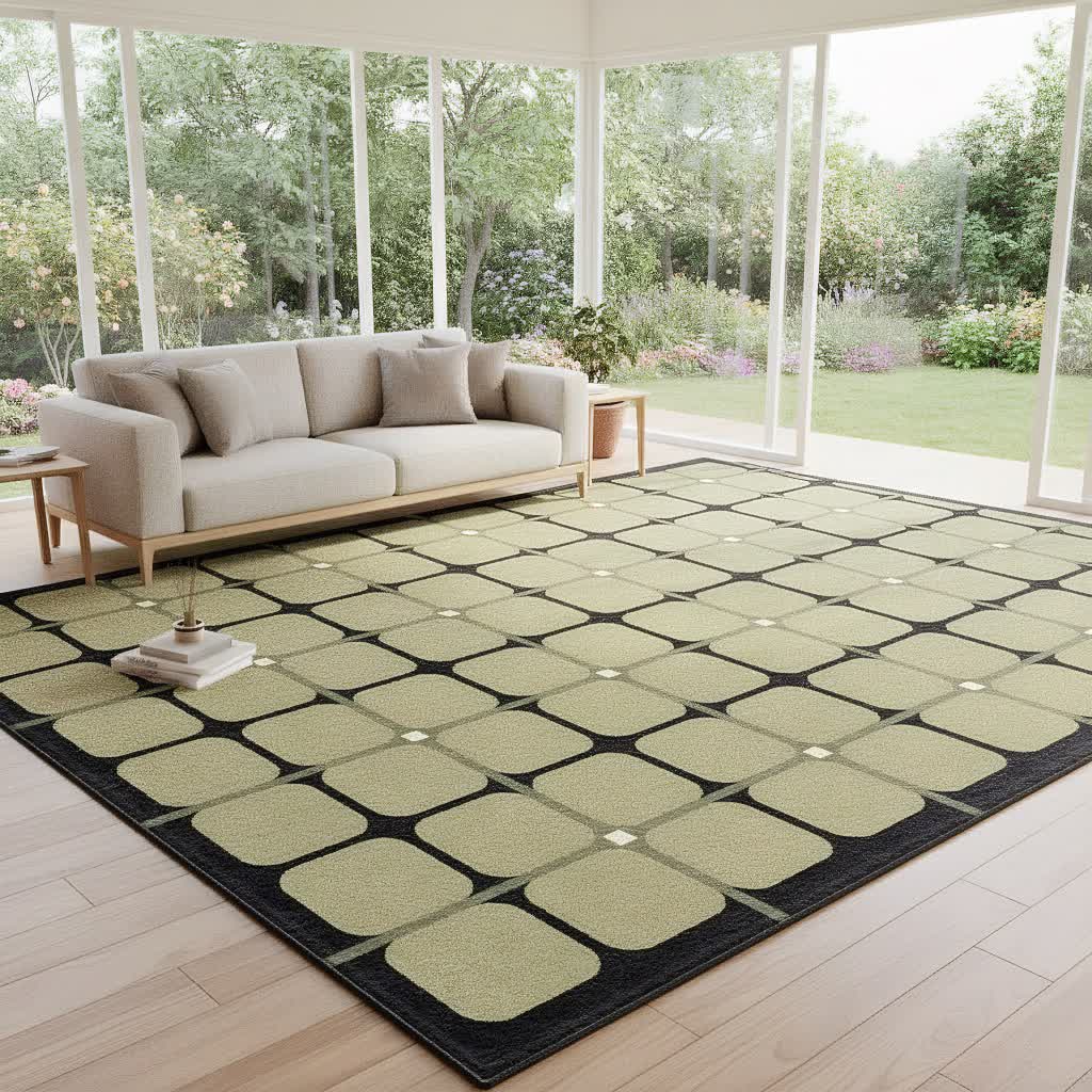 Fresh Vintage Green Plaid Area Rug