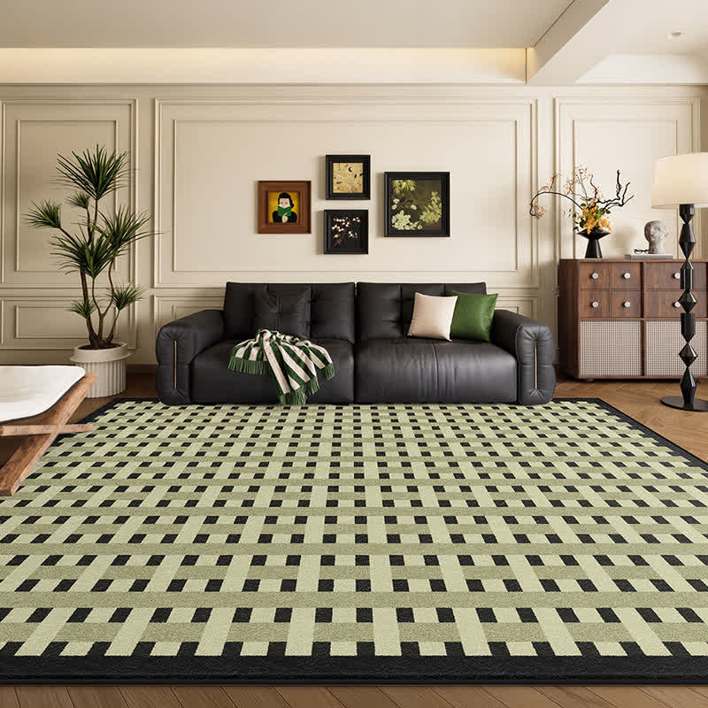 Green Line Plaid Area Rug