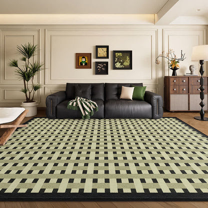Green Line Plaid Area Rug