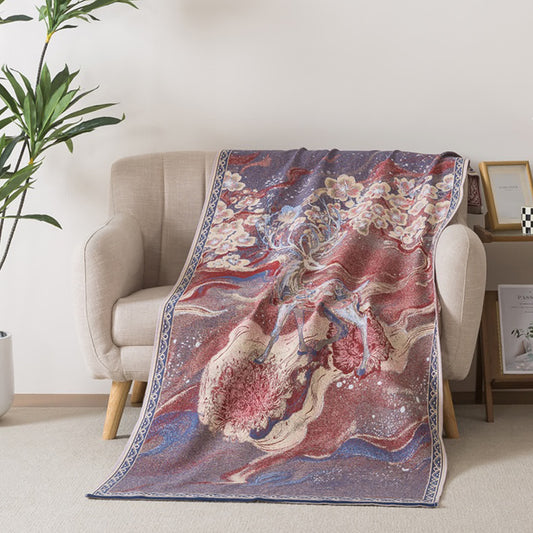 Dreamy Deer & Floral Cotton Gauze Bath Towel