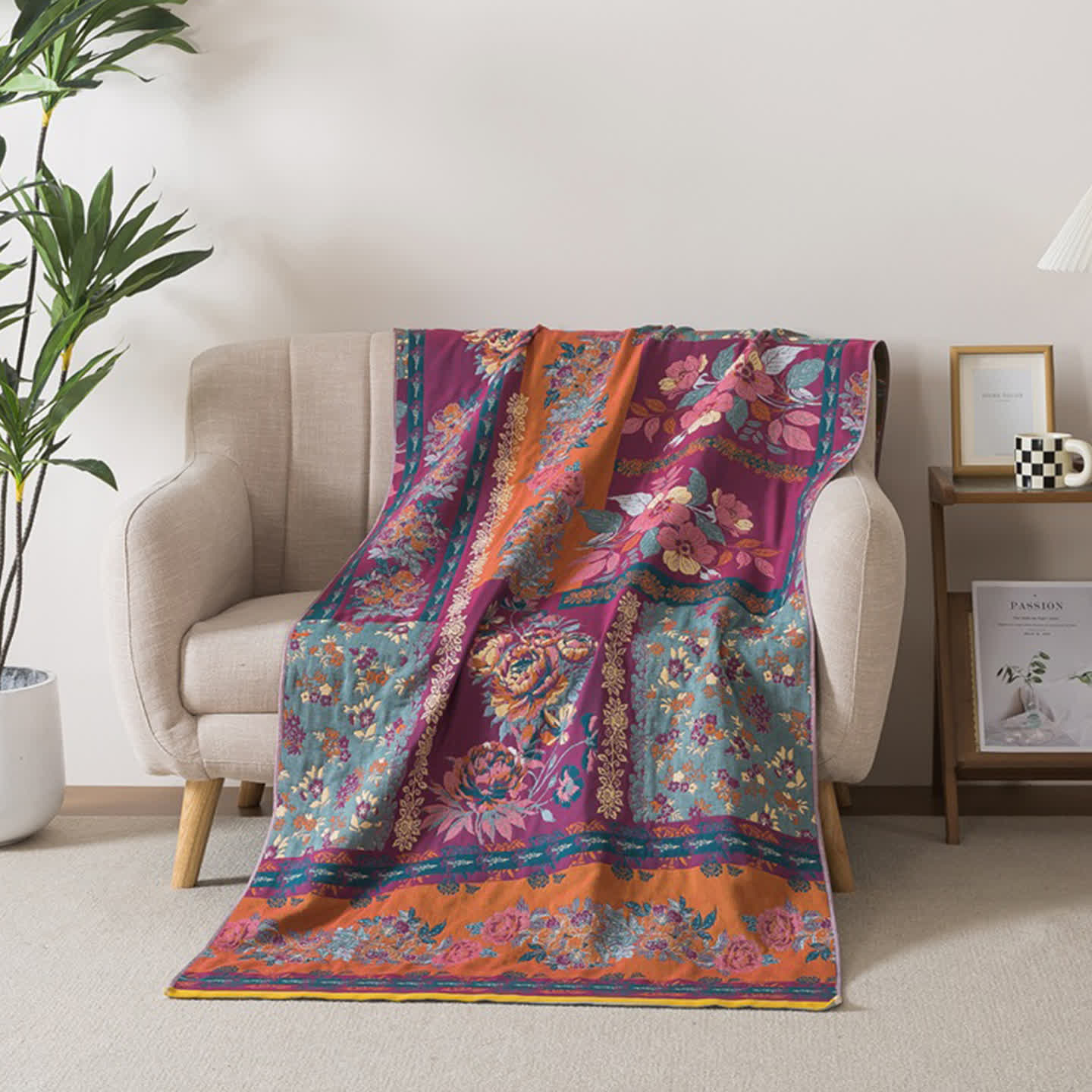 Retro Patchwork Floral Cotton Bath Towel