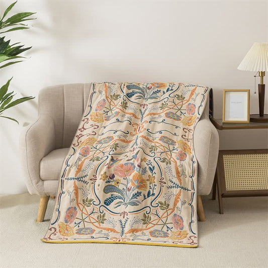 Country Floral Cotton Gauze Bath Towel