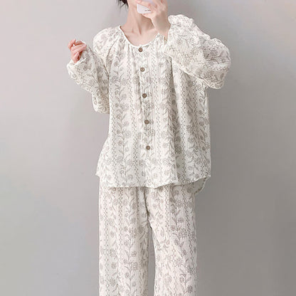 Sunflower Double Gauze Cotton Pajama Set