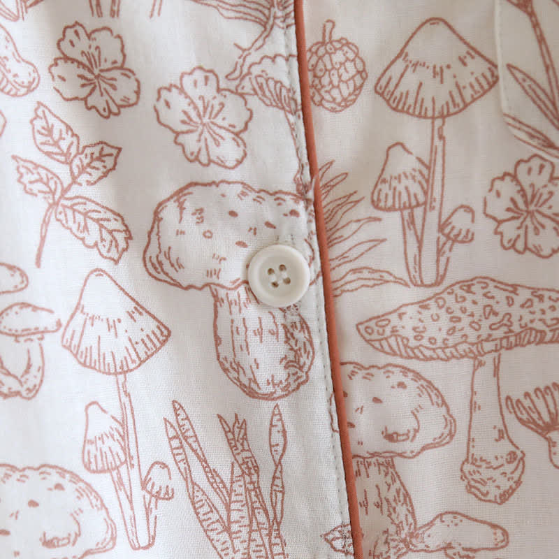 Jungle Mushroom & Bunny Cotton Gauze Pajamas