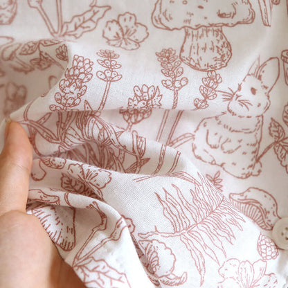 Jungle Mushroom & Bunny Cotton Gauze Pajamas