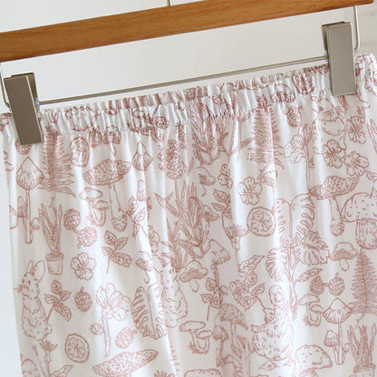 Jungle Mushroom & Bunny Cotton Gauze Pajamas