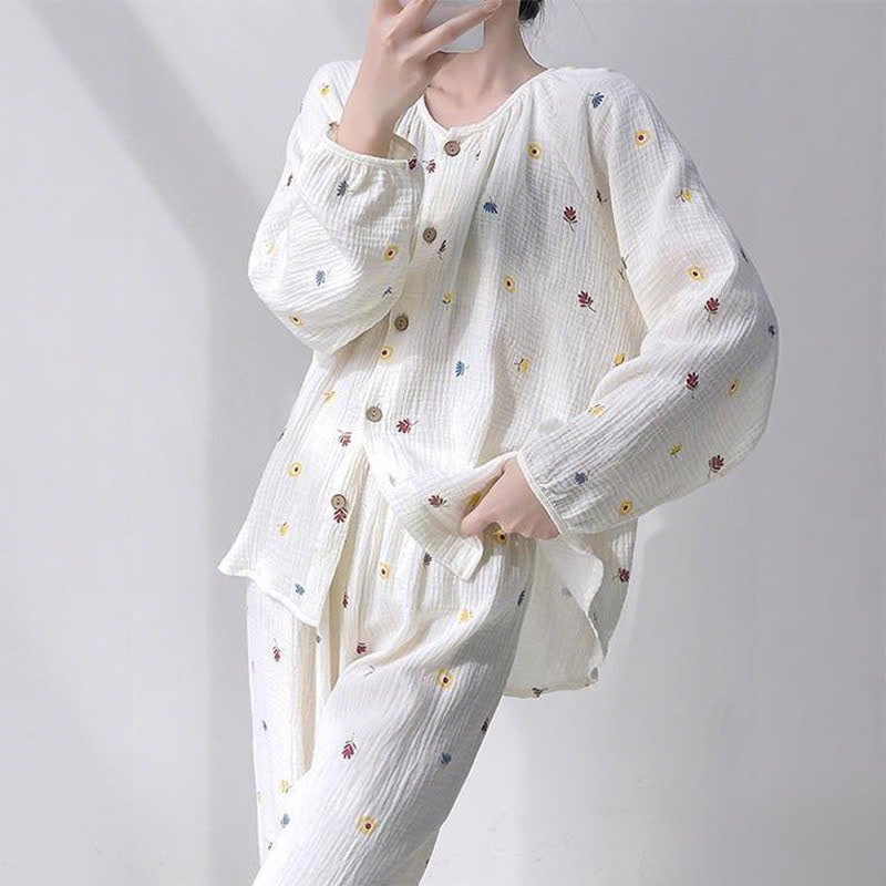 Ditsy Floral Double Gauze Cotton Loungewear Set