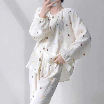 Ditsy Floral Double Gauze Cotton Loungewear Set