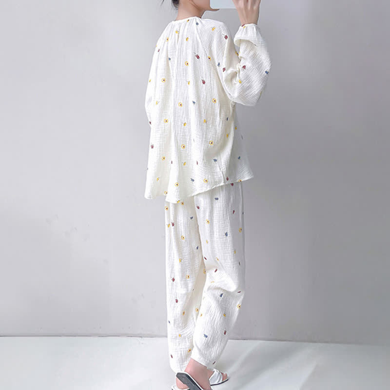 Ditsy Floral Double Gauze Cotton Loungewear Set