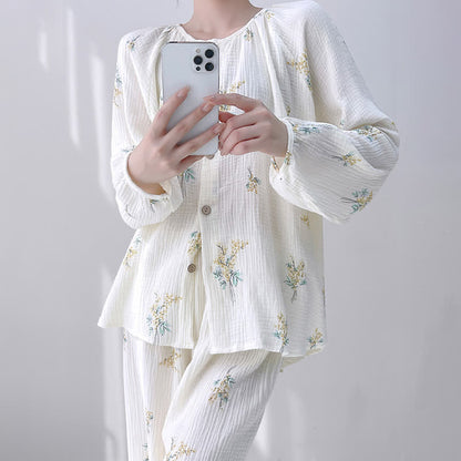 Bouquet Double Gauze Cotton Loungewear Set