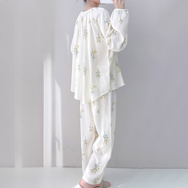 Bouquet Double Gauze Cotton Loungewear Set