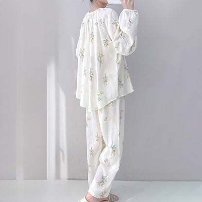 Bouquet Double Gauze Cotton Loungewear Set