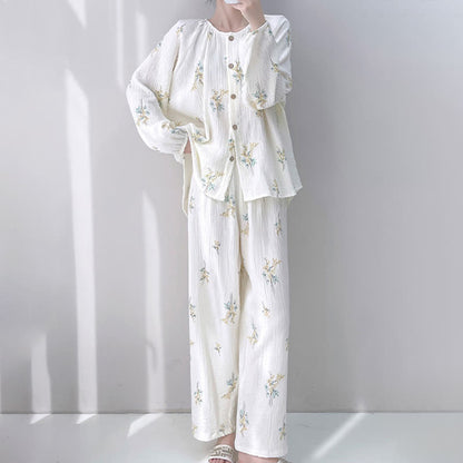 Bouquet Double Gauze Cotton Loungewear Set