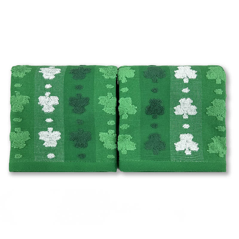 Four-Leaf Clover Inspired Cotton Hand Towel(2PCS)